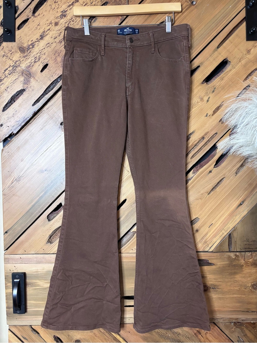 Hollister Brown Flare Wide-Leg Jeans